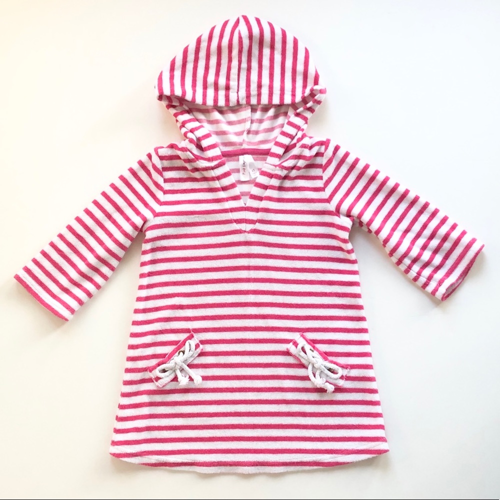 Pink Elephant striped terry coverup